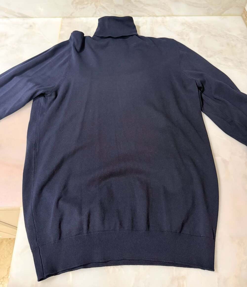 ZARA Navy Blue Turtleneck Long Sleeve Pullover Sweater Size S